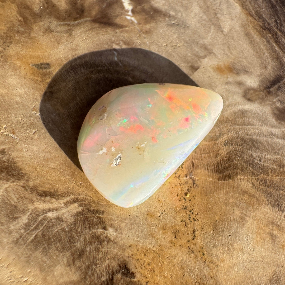 2.8ct Coober Pedy White Opal | Solid Australian Opal | Hand-Cut