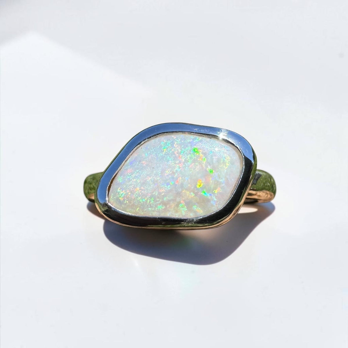 2.8ct Mintabie Opal Ring ~ 'Ediacara Spark' | 925 Sterling Silver | Solid Australian Opal