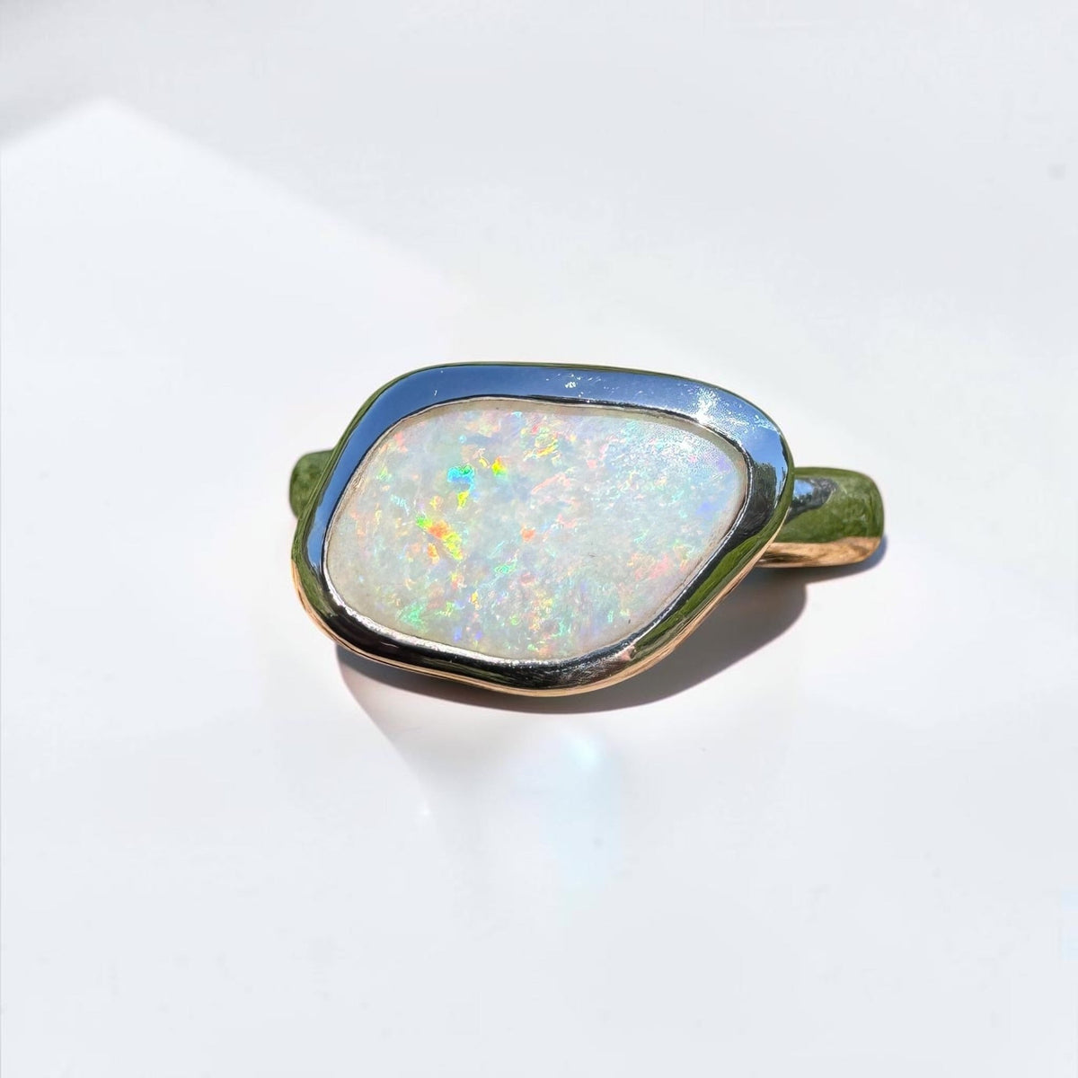 2.8ct Mintabie Opal Ring ~ 'Ediacara Spark' | 925 Sterling Silver | Solid Australian Opal