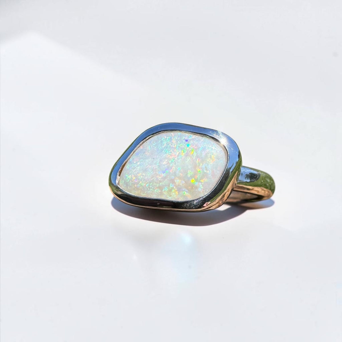 2.8ct Mintabie Opal Ring ~ 'Ediacara Spark' | 925 Sterling Silver | Solid Australian Opal