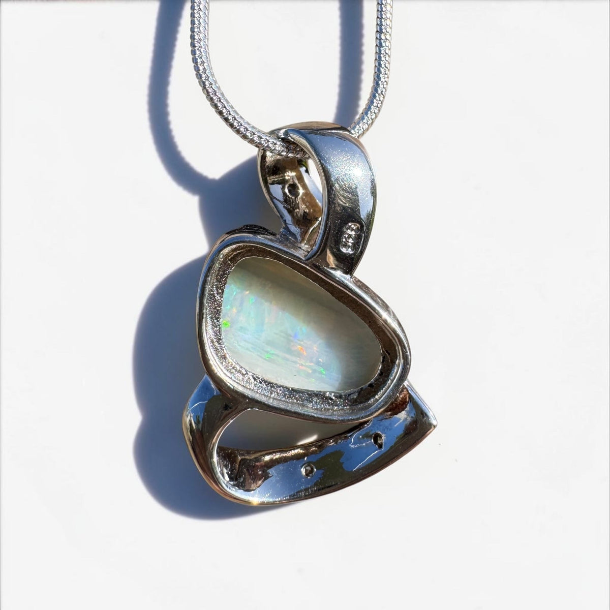 2.9ct Coober Pedy Opal Pendant Necklace ~ 'Cobargo Glow' | 925 Sterling Silver | Solid Australian Opal