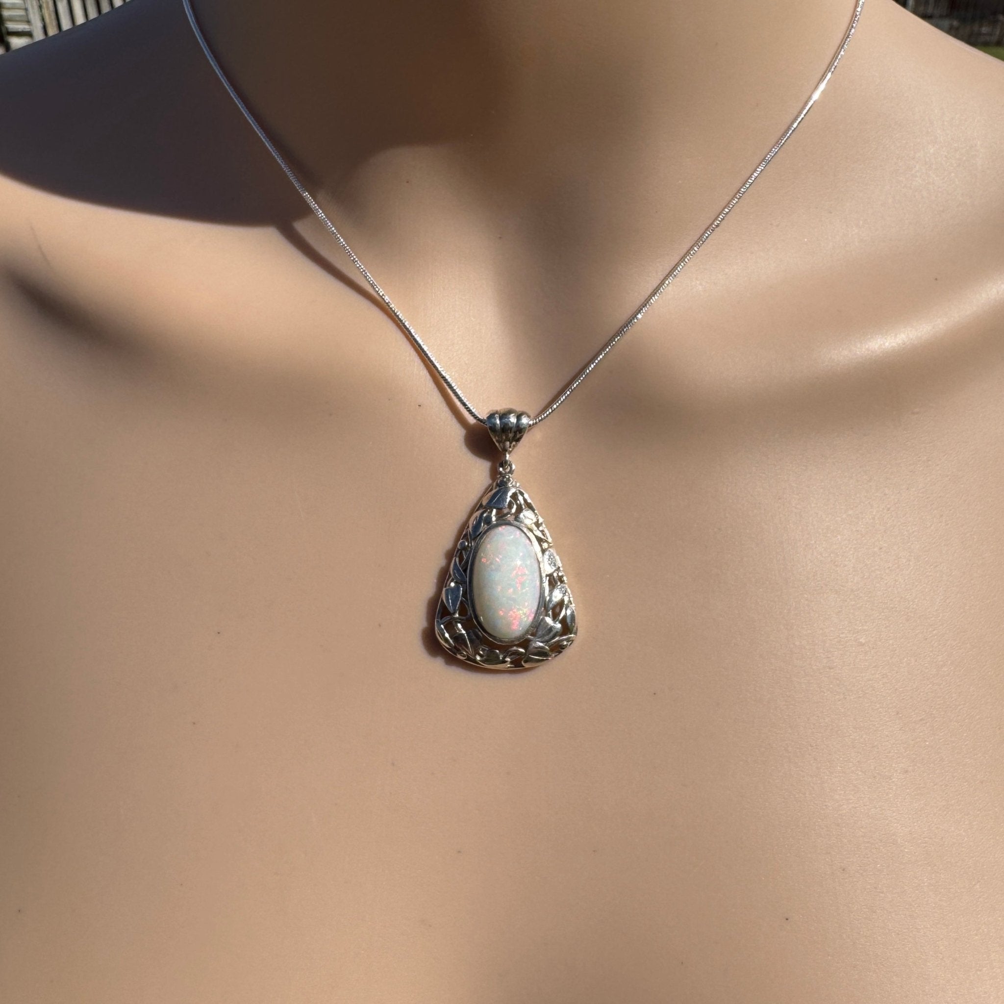 2.9ct Coober Pedy Opal Pendant Necklace ~ 'Coral Coast Fire' | 925 Sterling Silver | Solid Australian Opal