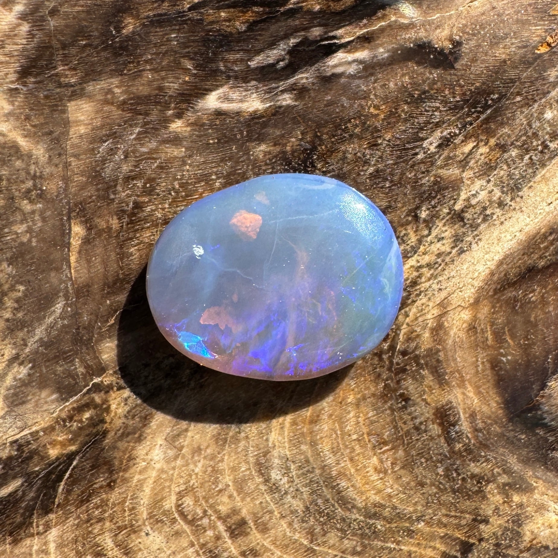 2.9ct Hand - cut Solid Lightning Ridge Semi Black Opal