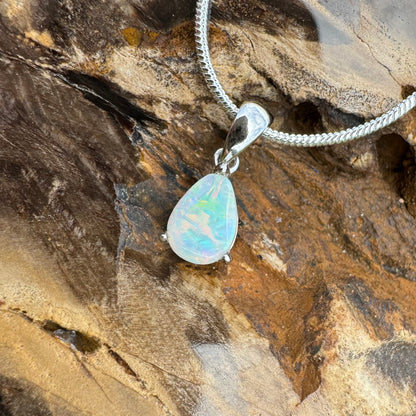 'Desert Radiance' ~ Handcrafted 1.5ct Solid Lightning Ridge Opal Sterling Silver Pendant Necklace - Iona Opal Australia