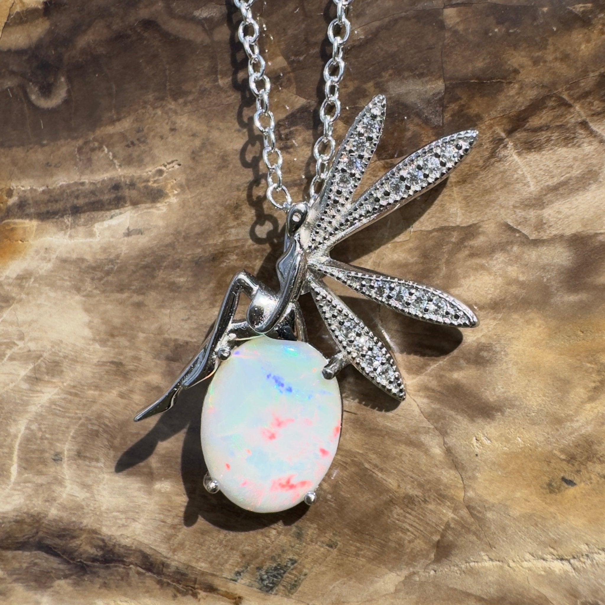2ct Coober Pedy Opal Pendant Necklace ~ 'Flinders Chase Fairy' | 925 Sterling Silver | Solid Australian Opal