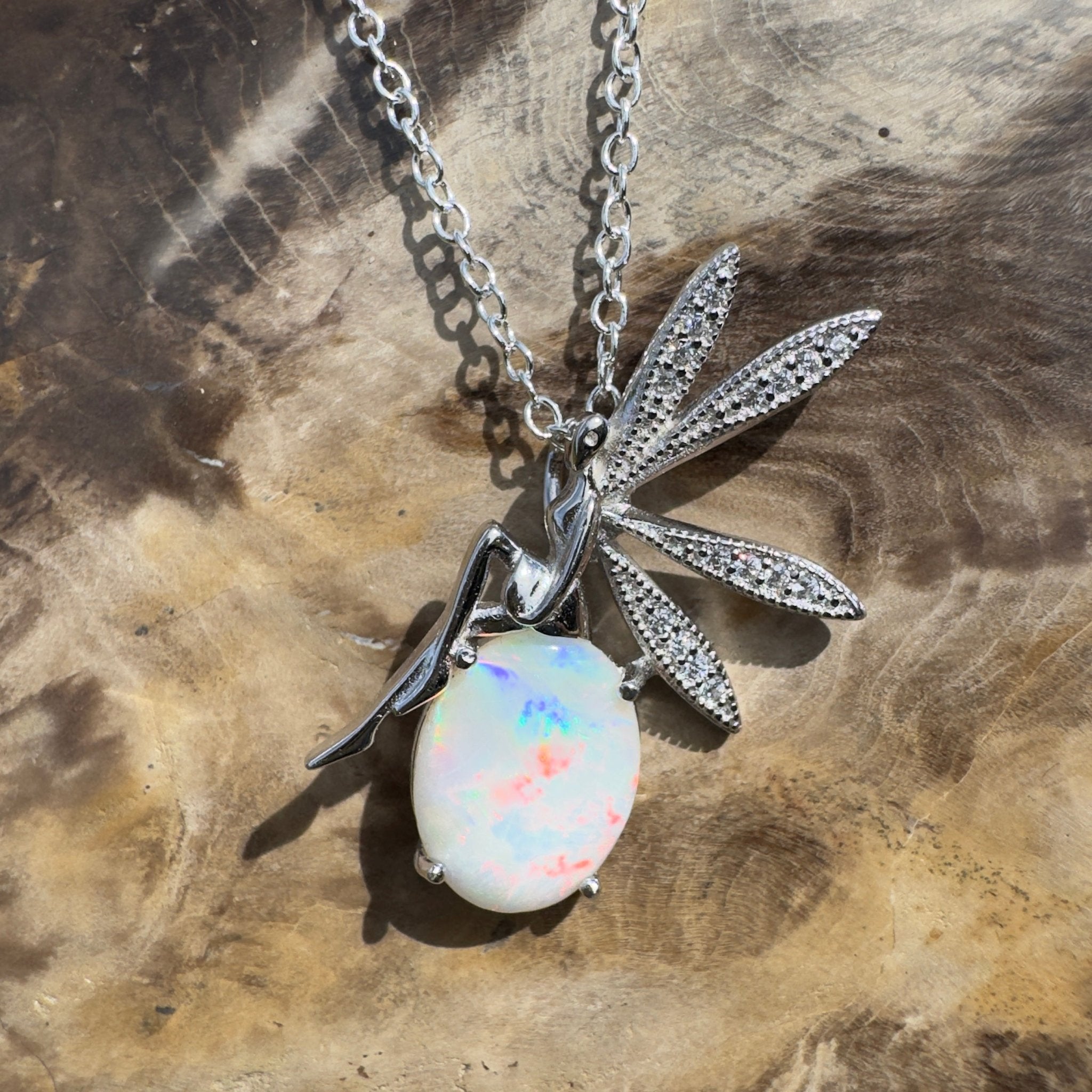 2ct Coober Pedy Opal Pendant Necklace ~ 'Flinders Chase Fairy' | 925 Sterling Silver | Solid Australian Opal