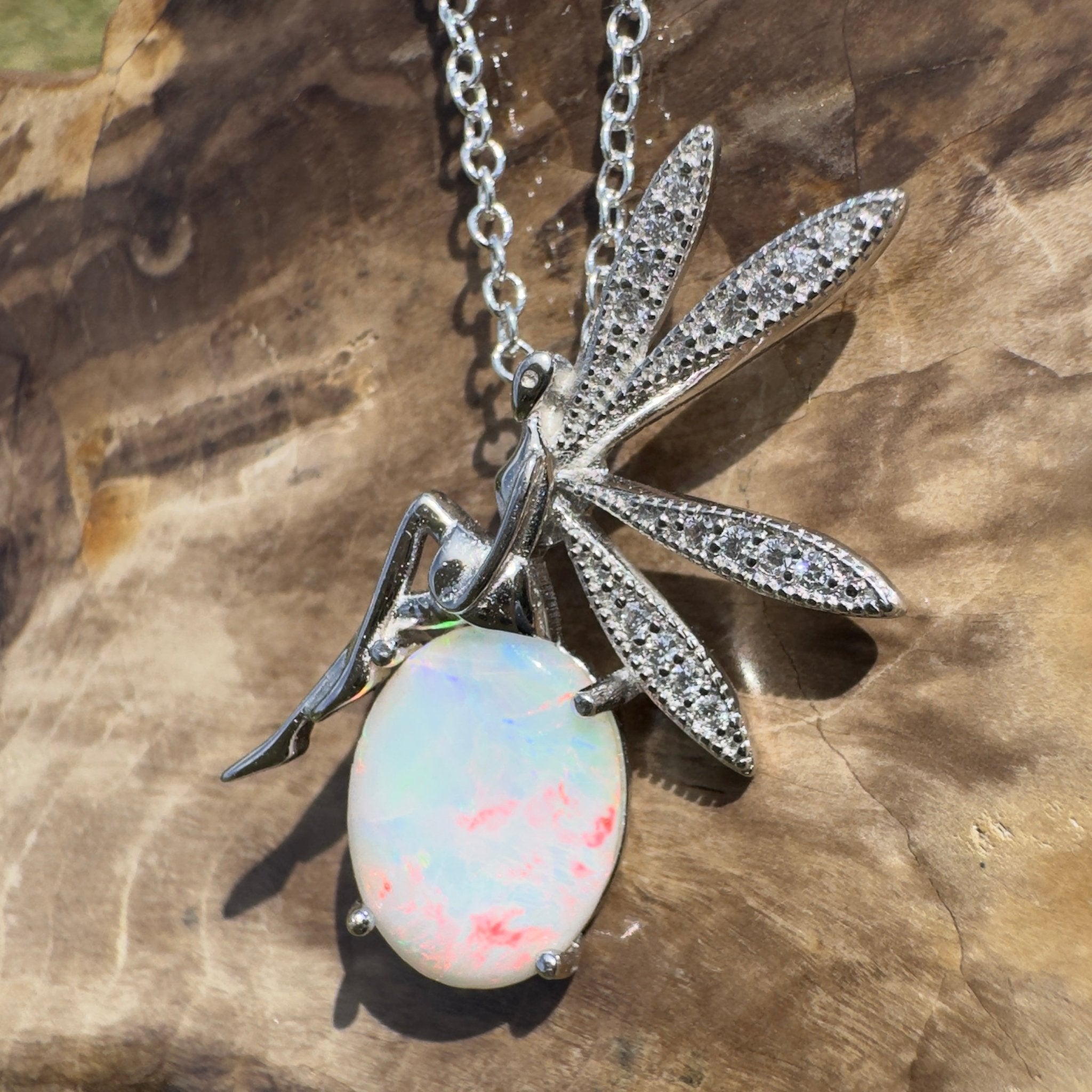 2ct Coober Pedy Opal Pendant Necklace ~ 'Flinders Chase Fairy' | 925 Sterling Silver | Solid Australian Opal