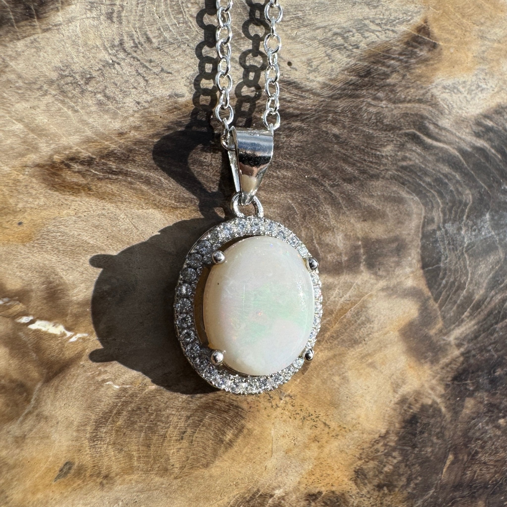 2ct Coober Pedy Opal Pendant Necklace ~ 'Gibber Glow' | 925 Sterling Silver | Solid Australian Opal