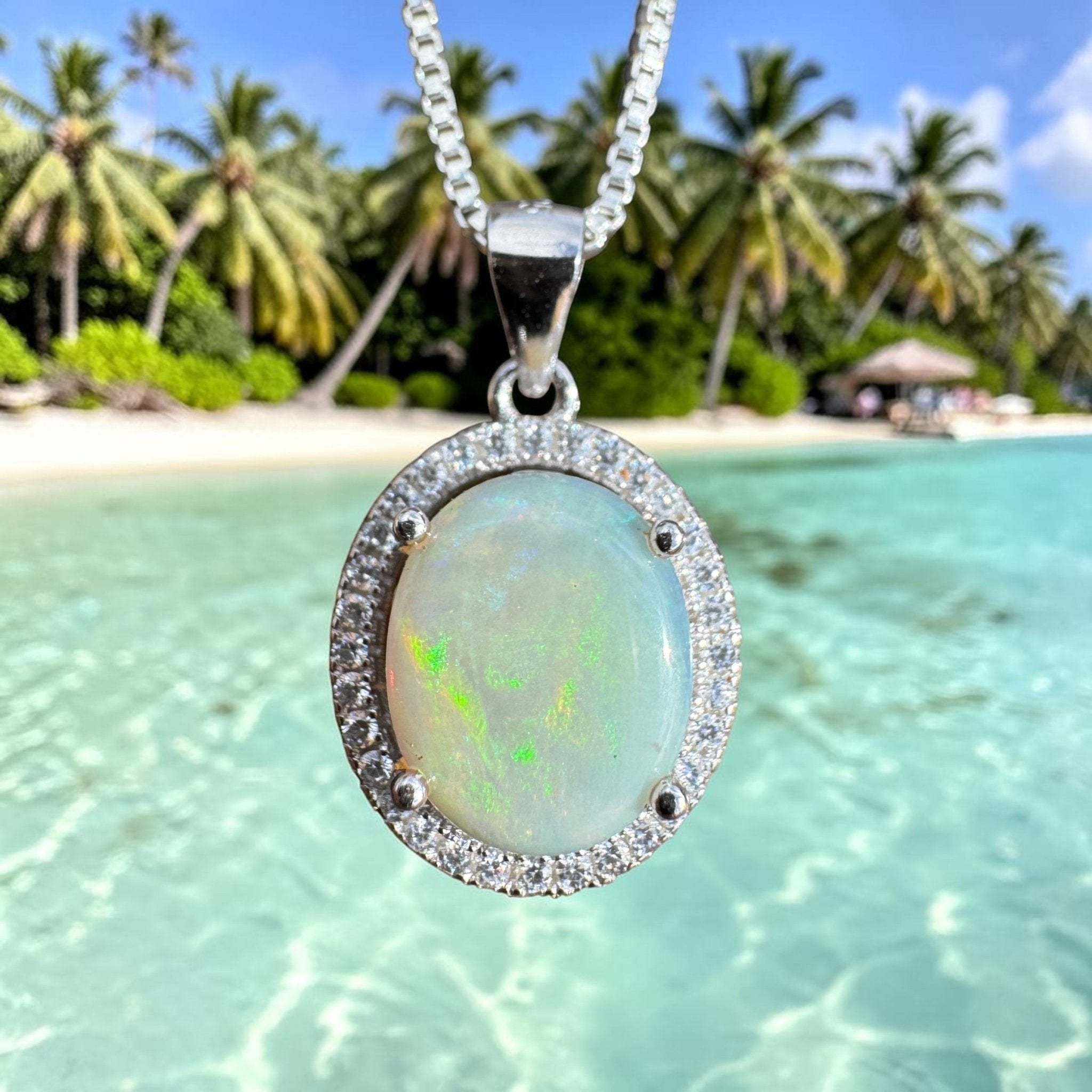 2ct Coober Pedy Opal Pendant Necklace ~ 'Opal Basin Dream' | 925 Sterling Silver | Solid Australian Opal