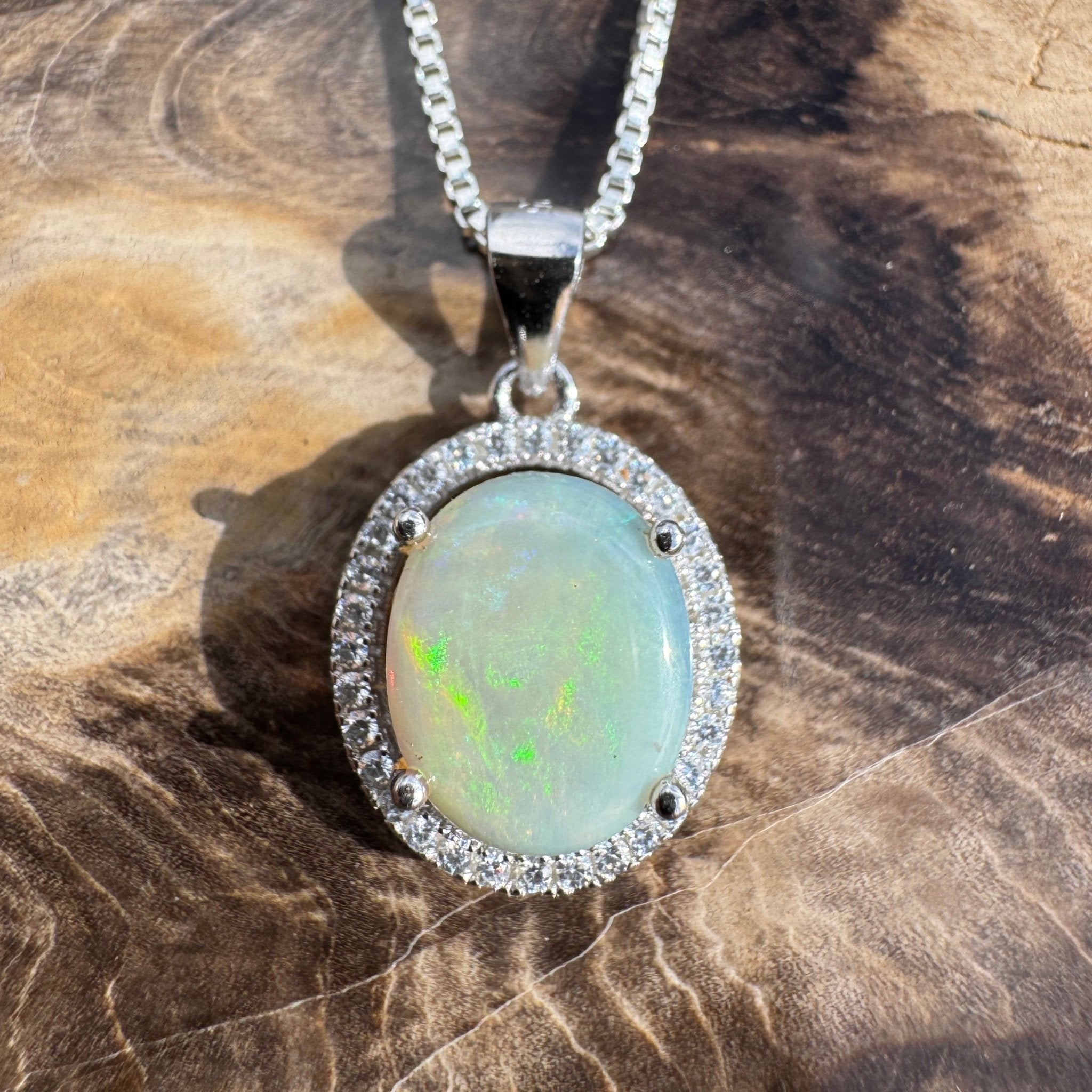 2ct Coober Pedy Opal Pendant Necklace ~ 'Opal Basin Dream' | 925 Sterling Silver | Solid Australian Opal