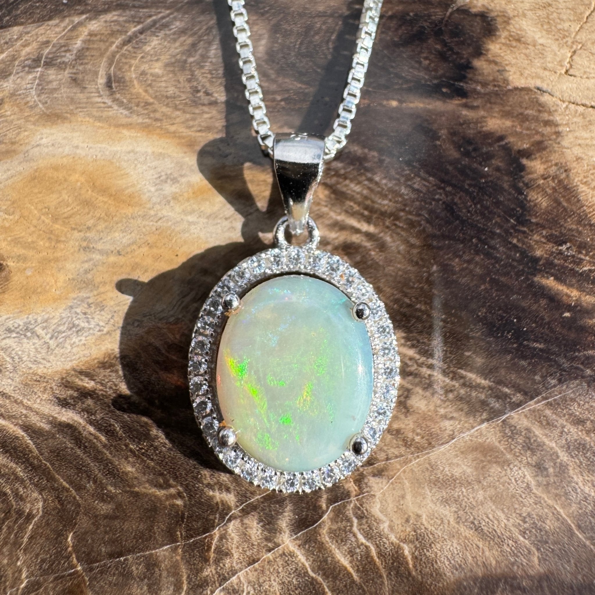 2ct Coober Pedy Opal Pendant Necklace ~ 'Opal Basin Dream' | 925 Sterling Silver | Solid Australian Opal