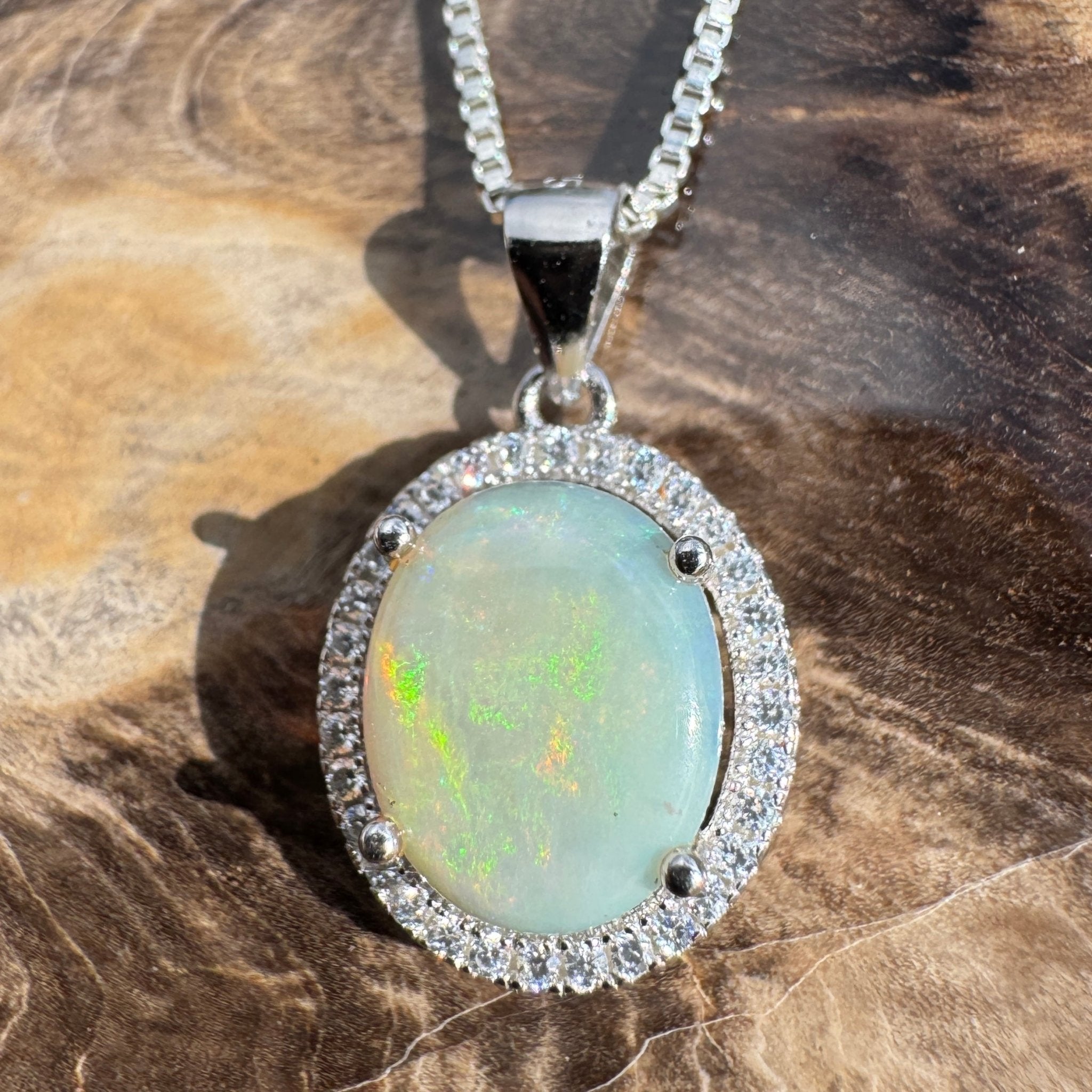 2ct Coober Pedy Opal Pendant Necklace ~ 'Opal Basin Dream' | 925 Sterling Silver | Solid Australian Opal