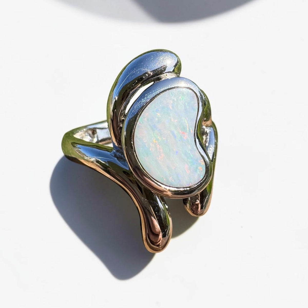 2ct Coober Pedy Opal Ring ~ 'Cloncurry Colour' | 925 Sterling Silver | Solid Australian Opal