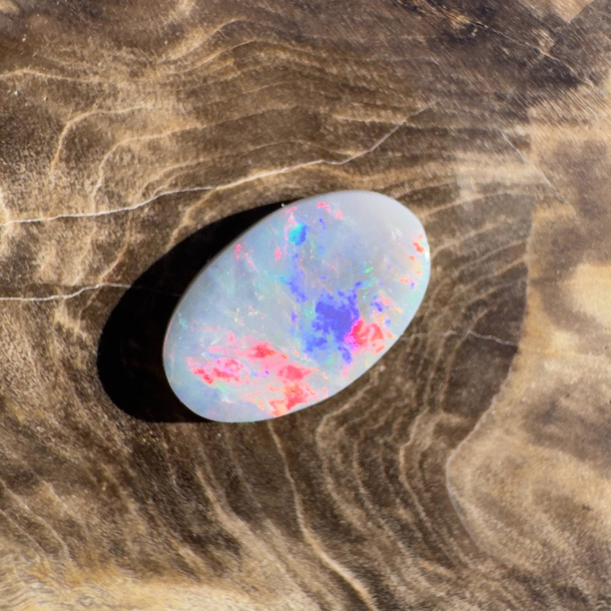 2ct Hand - cut Solid Lightning Ridge Semi Black Opal