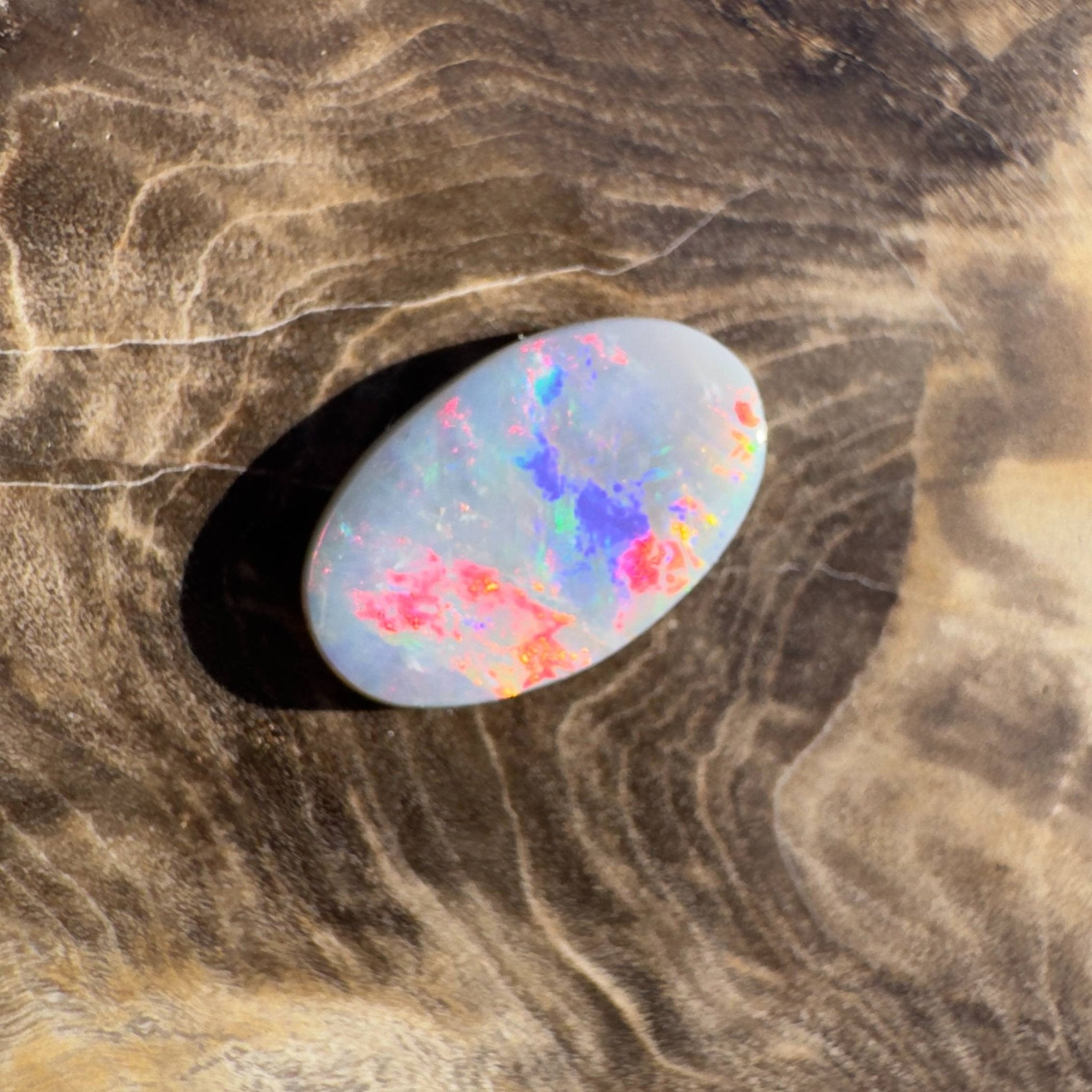 2ct Hand - cut Solid Lightning Ridge Semi Black Opal