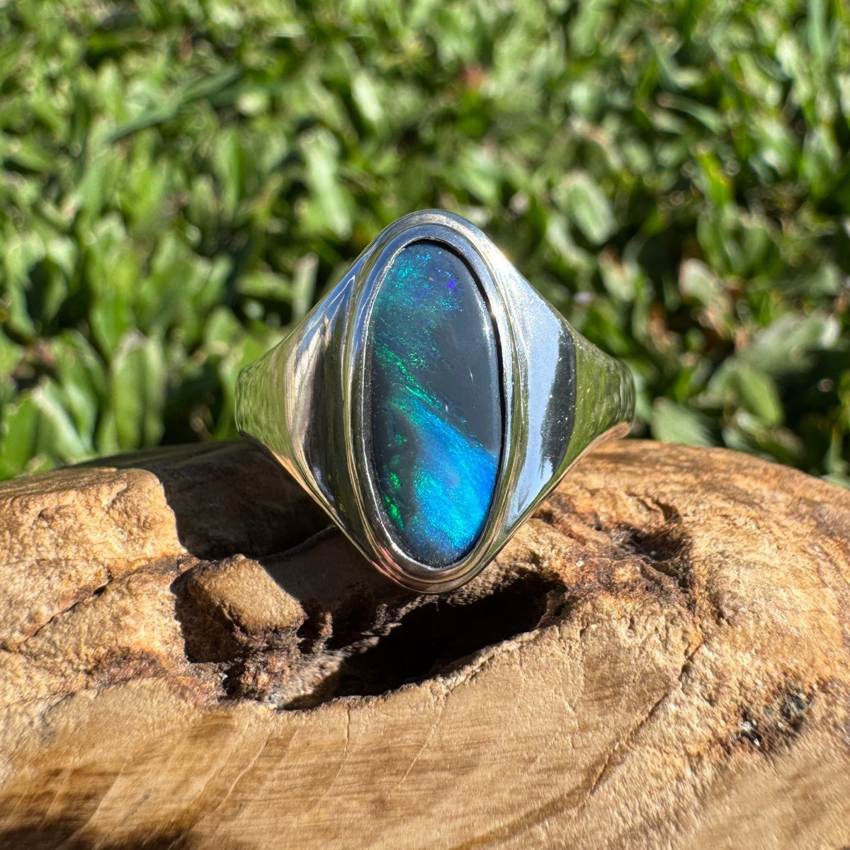 2ct Lightning Ridge Black Opal Ring ~ 'Mount Field Midnight' | 925 Sterling Silver | Solid Australian Opal