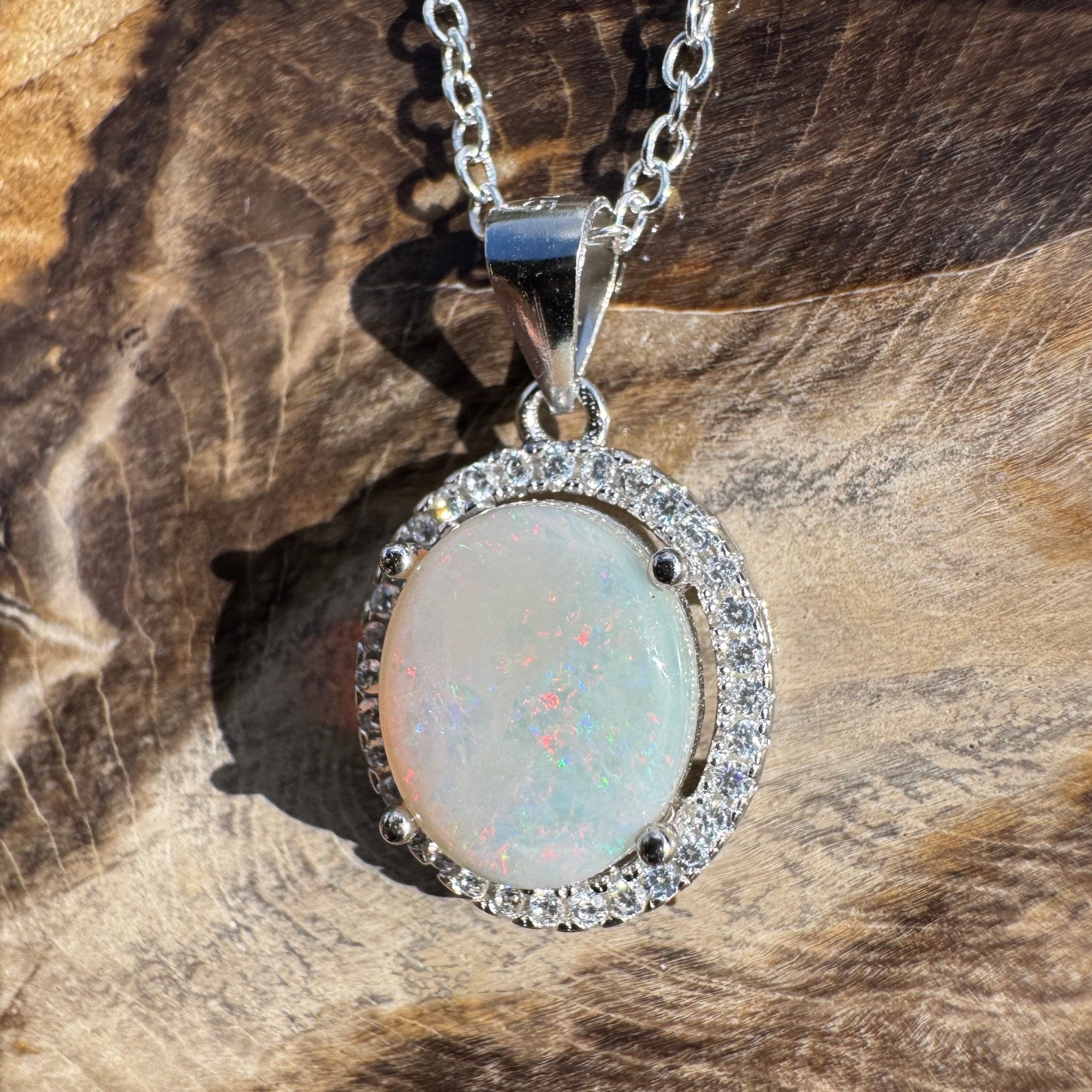 2ct Lightning Ridge Opal Pendant Necklace ~ 'Mulga Shimmer' | 925 Sterling Silver | Solid Australian Opal