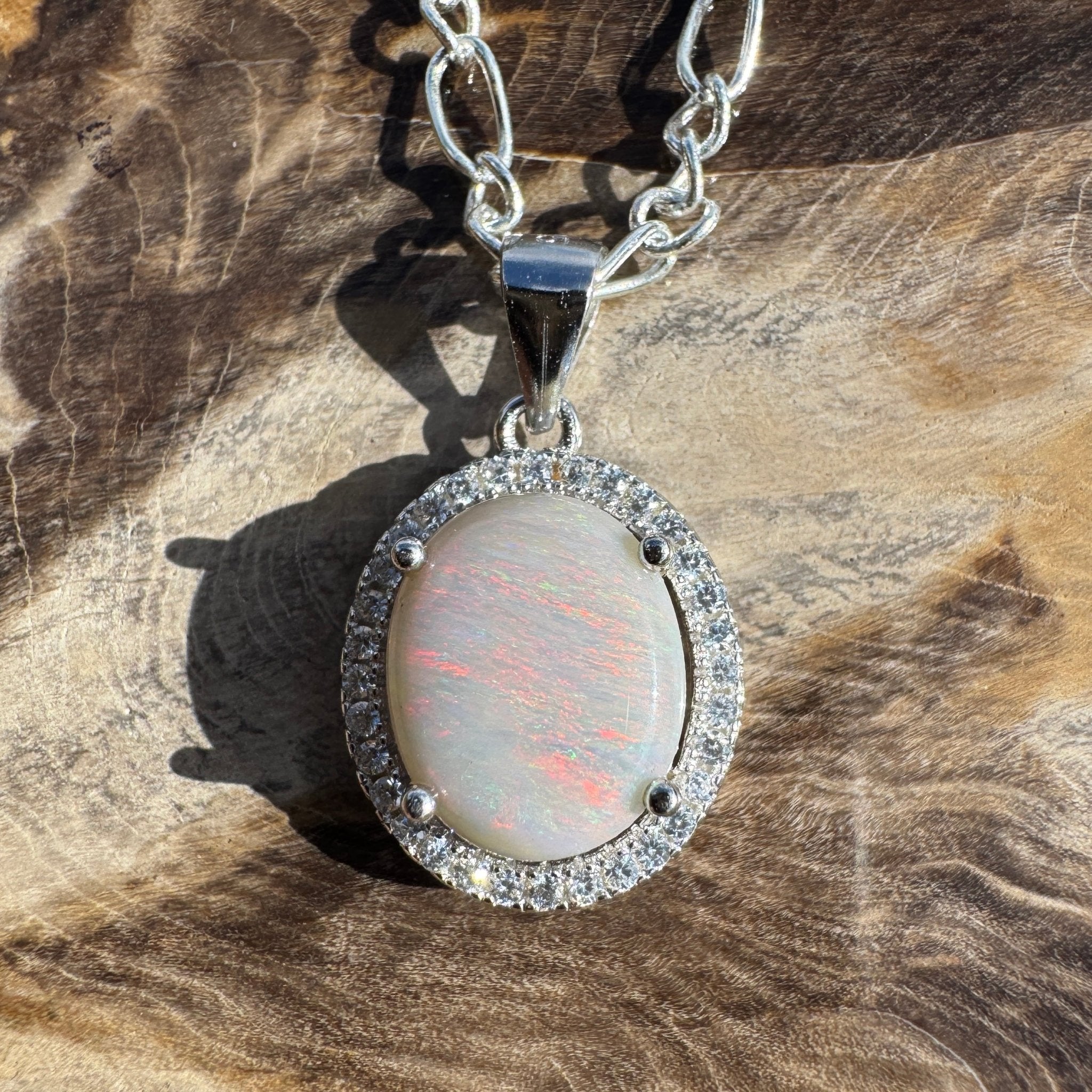 2ct Lightning Ridge Opal Pendant Necklace ~ 'Ridgeline Glow' | 925 Sterling Silver | Solid Australian Opal