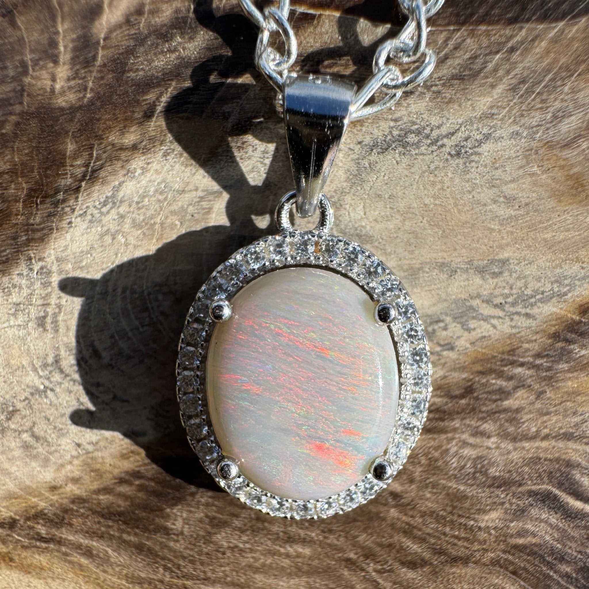 2ct Lightning Ridge Opal Pendant Necklace ~ 'Ridgeline Glow' | 925 Sterling Silver | Solid Australian Opal