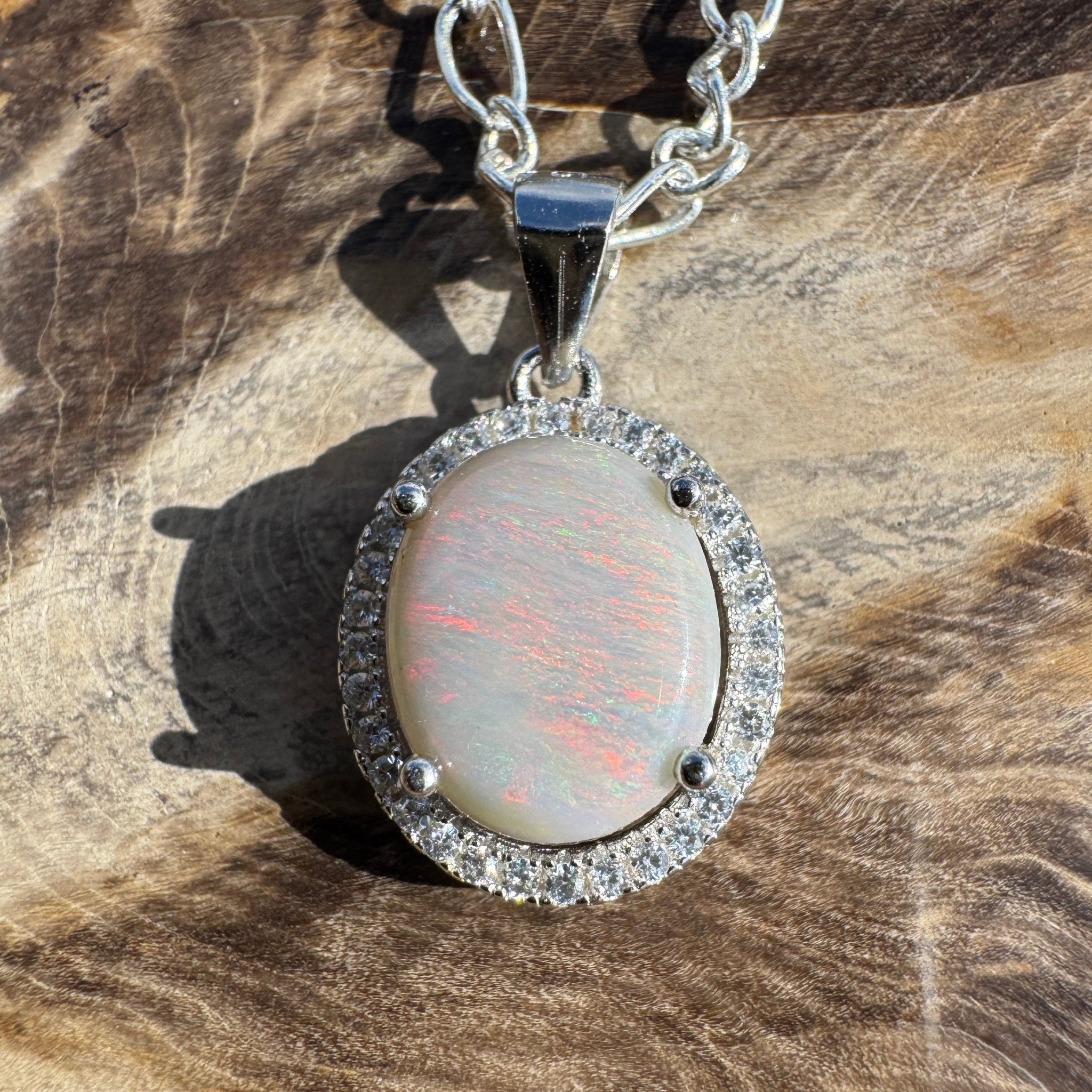 2ct Lightning Ridge Opal Pendant Necklace ~ 'Ridgeline Glow' | 925 Sterling Silver | Solid Australian Opal