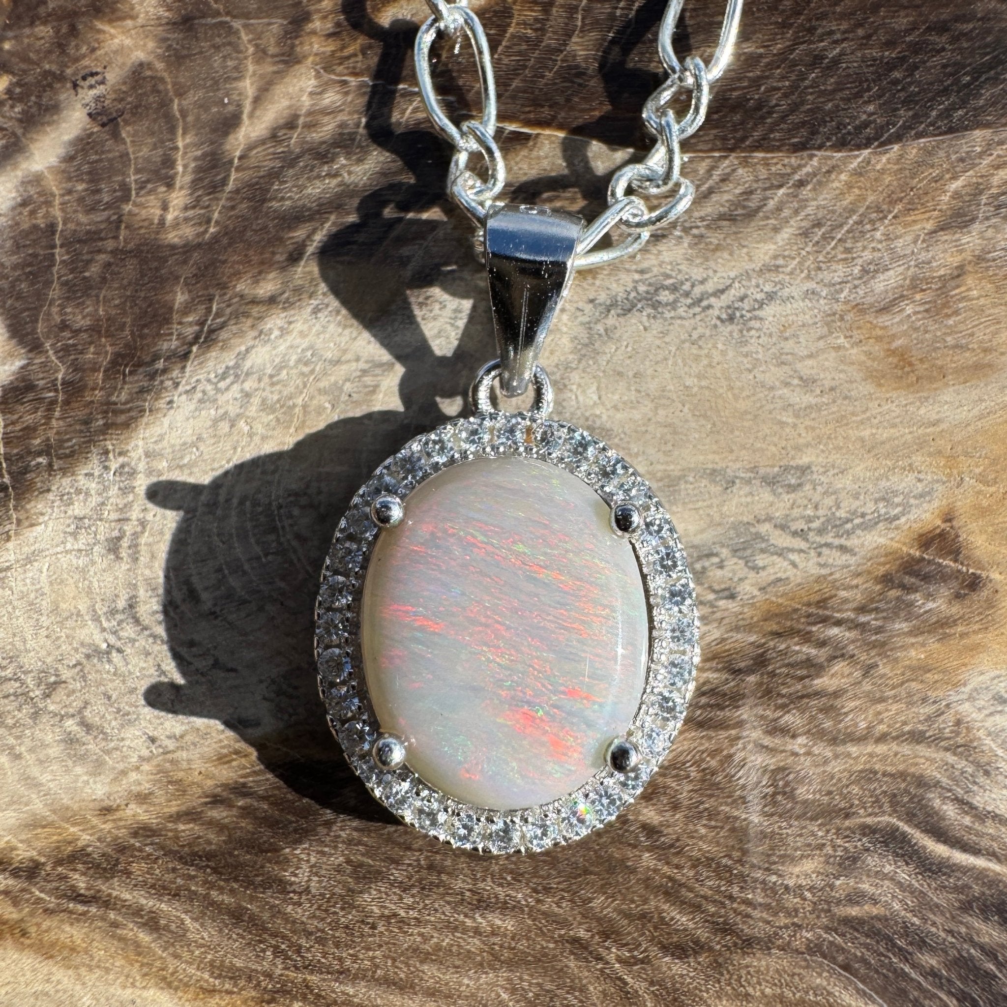 2ct Lightning Ridge Opal Pendant Necklace ~ 'Ridgeline Glow' | 925 Sterling Silver | Solid Australian Opal