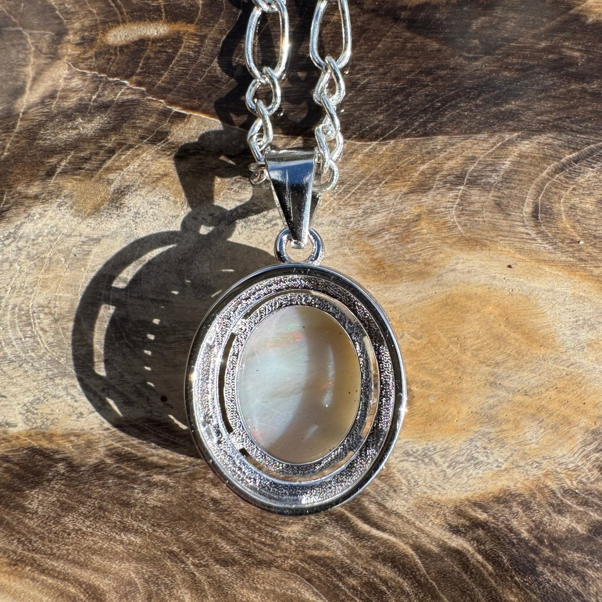 2ct Lightning Ridge Opal Pendant Necklace ~ 'Ridgeline Glow' | 925 Sterling Silver | Solid Australian Opal