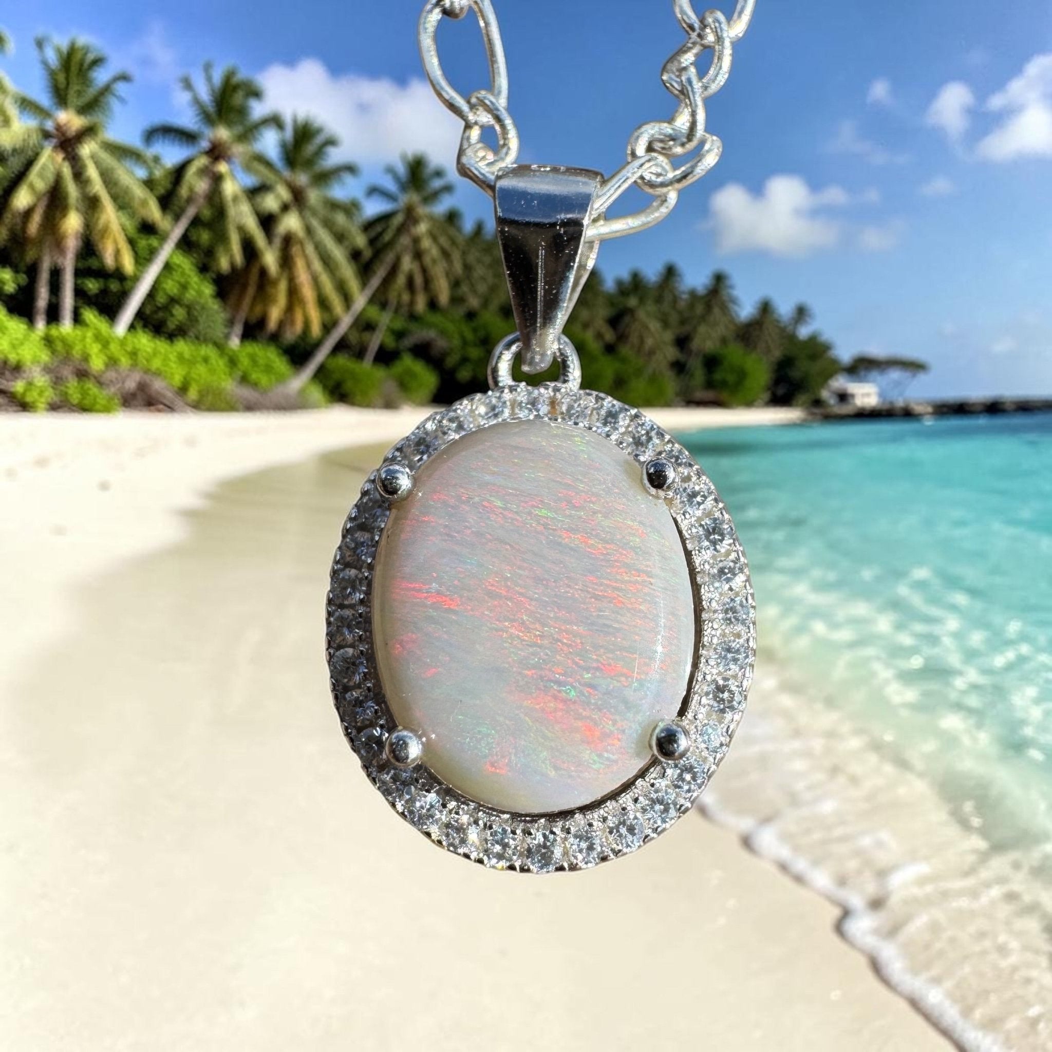 2ct Lightning Ridge Opal Pendant Necklace ~ 'Ridgeline Glow' | 925 Sterling Silver | Solid Australian Opal