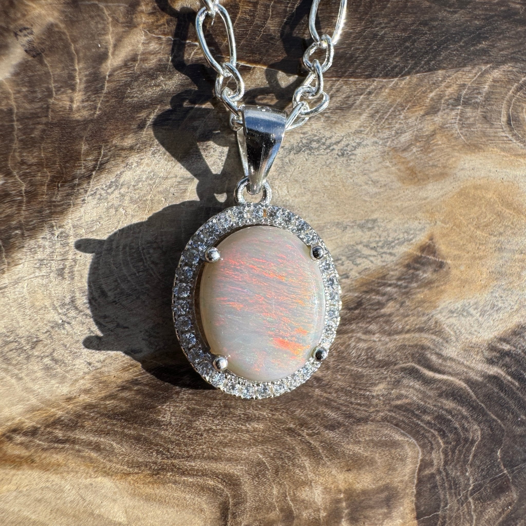 2ct Lightning Ridge Opal Pendant Necklace ~ 'Ridgeline Glow' | 925 Sterling Silver | Solid Australian Opal