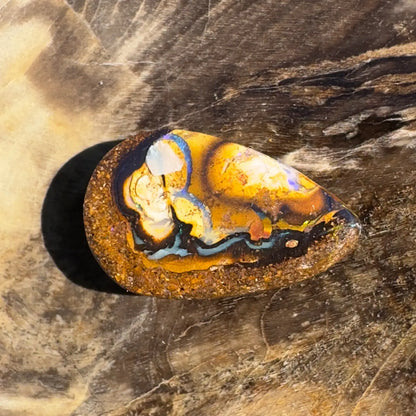 Polished Boulder Opal gemstone from the 3.5ct Hand-Cut Solid Boulder Opal product