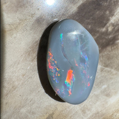 3.1ct Hand - cut Solid Lightning Ridge Semi Black Opal