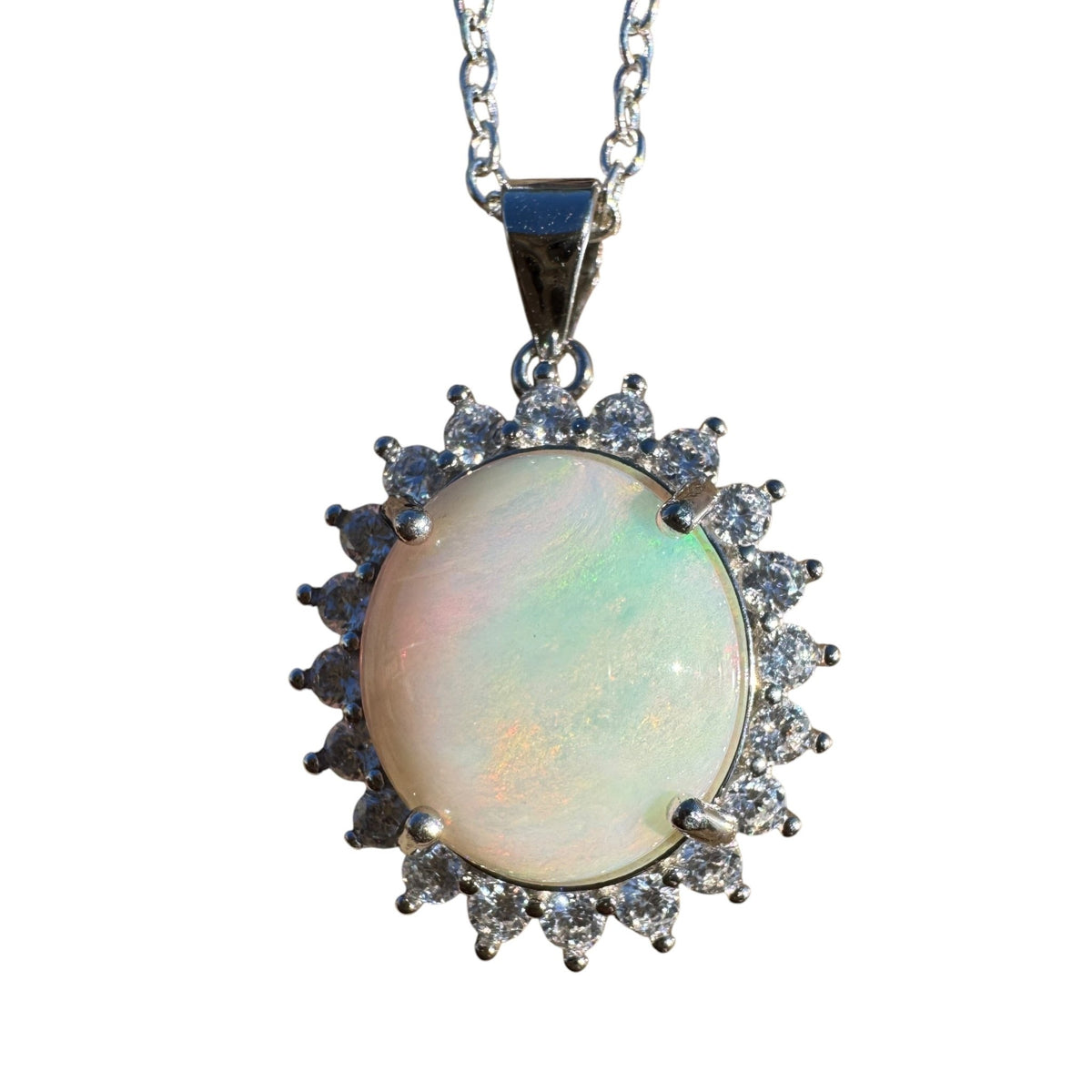 3.2ct Coober Pedy Opal Pendant Necklace ~ 'Stirling Range Glow' | 925 Sterling Silver | Solid Australian Opal