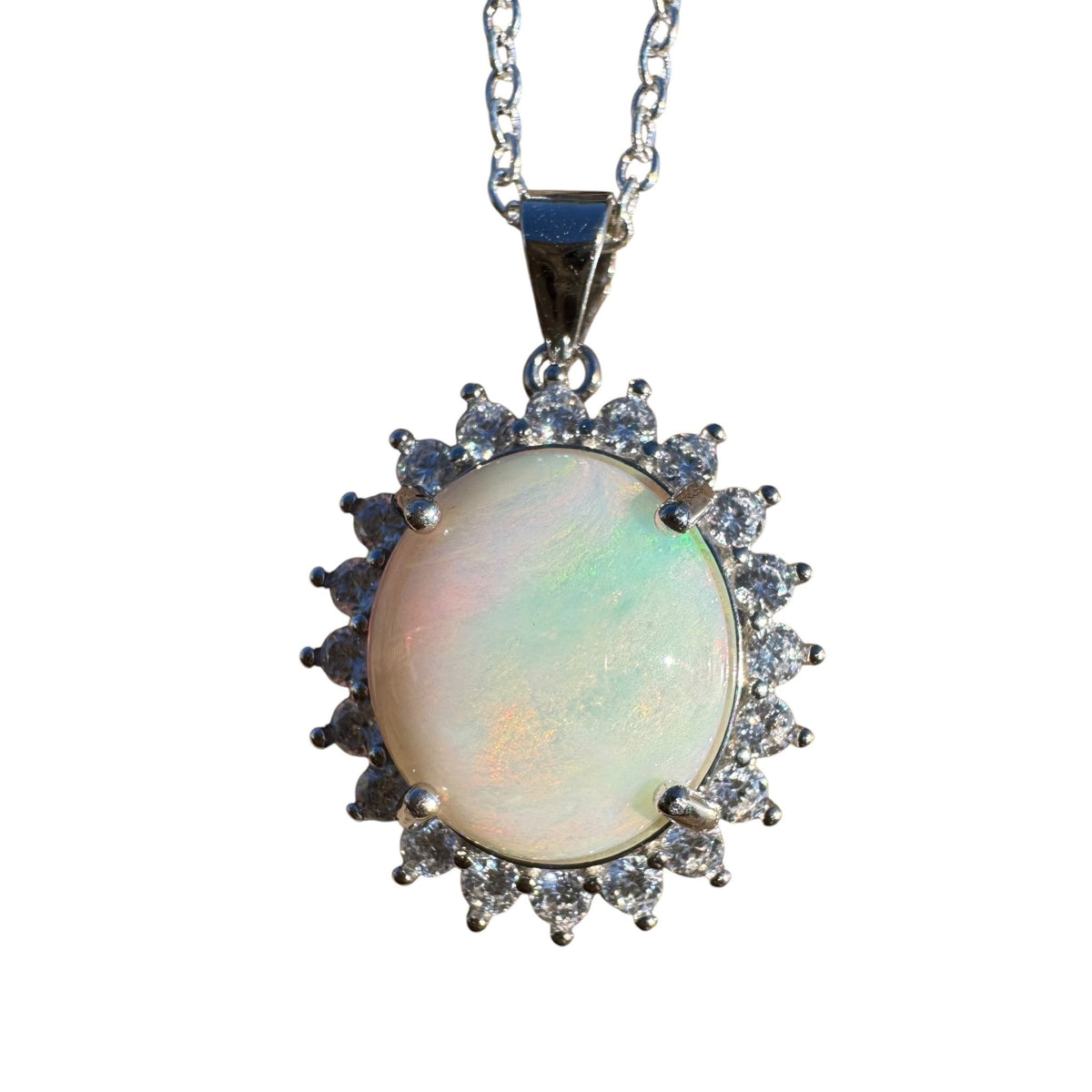 3.2ct Coober Pedy Opal Pendant Necklace ~ 'Stirling Range Glow' | 925 Sterling Silver | Solid Australian Opal