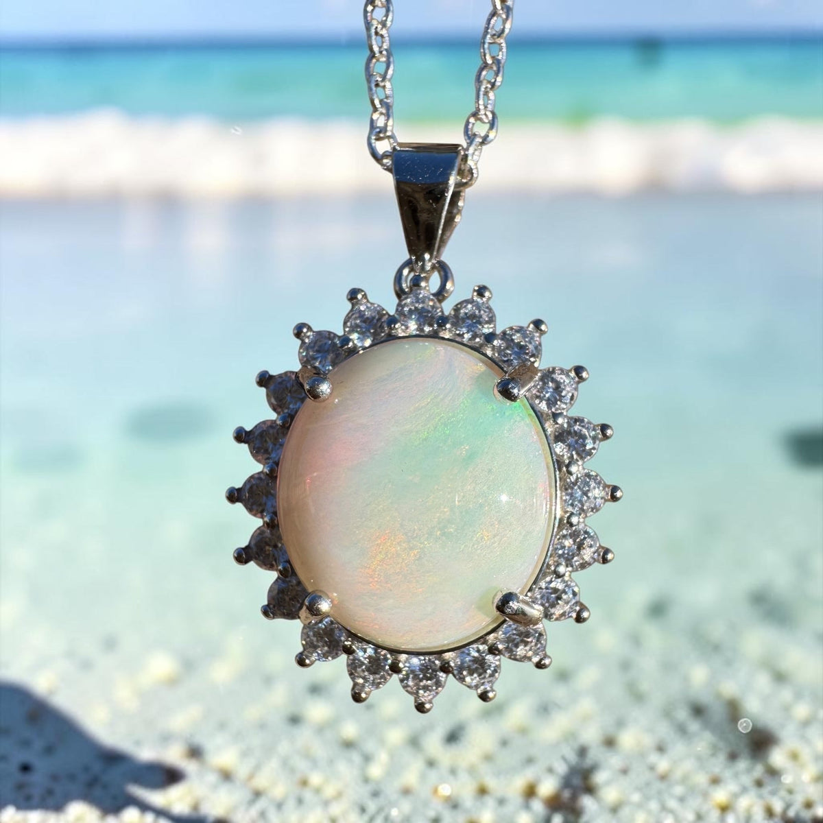 3.2ct Coober Pedy Opal Pendant Necklace ~ 'Stirling Range Glow' | 925 Sterling Silver | Solid Australian Opal