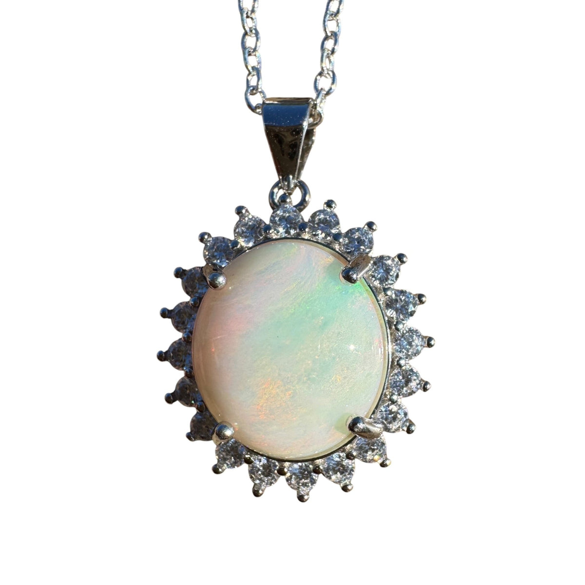 3.2ct Coober Pedy Opal Pendant Necklace ~ 'Stirling Range Glow' | 925 Sterling Silver | Solid Australian Opal