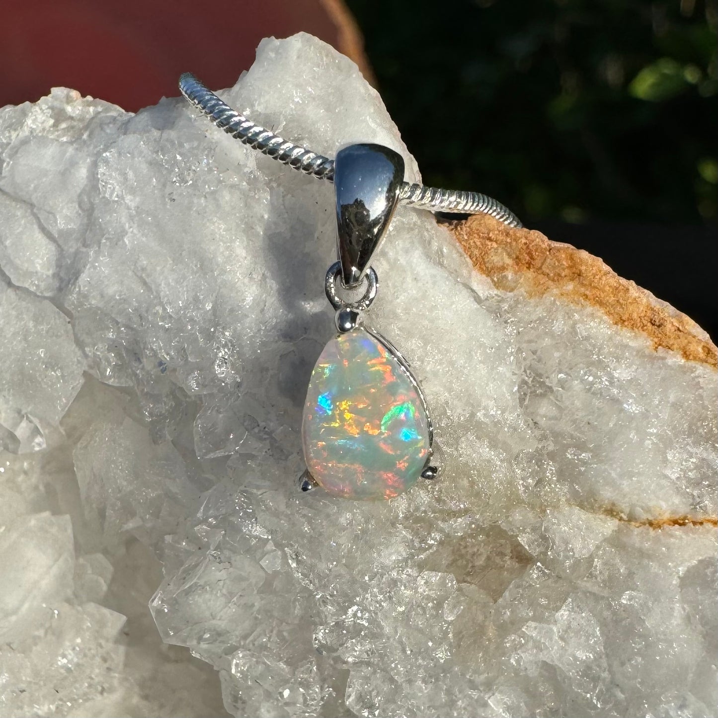 'Desert Radiance' ~ Handcrafted 1.5ct Solid Lightning Ridge Opal Sterling Silver Pendant Necklace - Iona Opal Australia