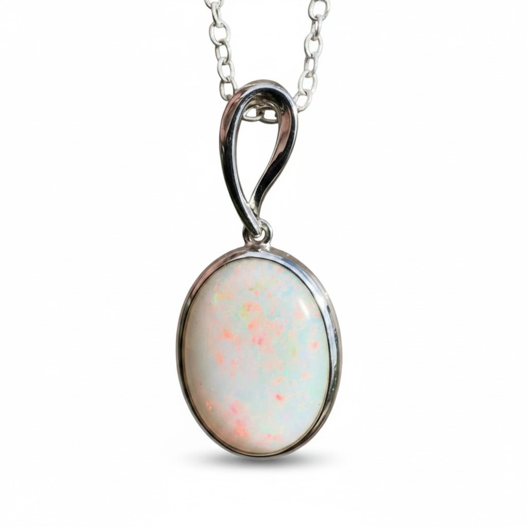 3.3ct Coober Pedy Opal Pendant Necklace ~ 'Chambers Gorge Ember' | 925 Sterling Silver | Solid Australian Opal