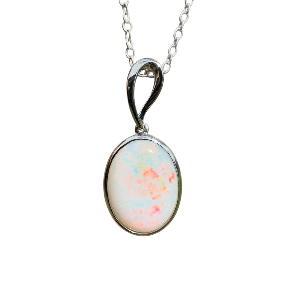 3.3ct Coober Pedy Opal Pendant Necklace ~ 'Chambers Gorge Ember' | 925 Sterling Silver | Solid Australian Opal