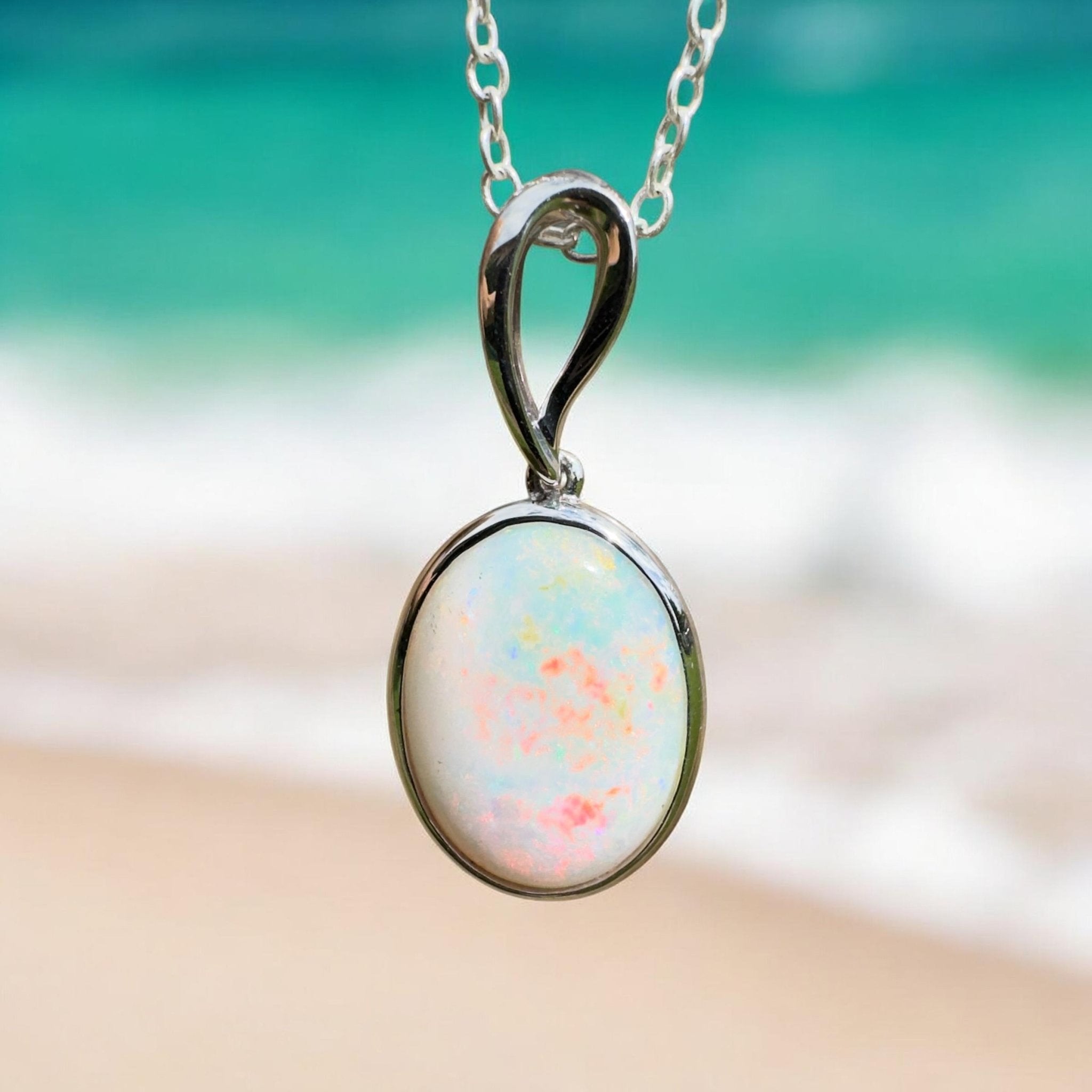 3.3ct Coober Pedy Opal Pendant Necklace ~ 'Chambers Gorge Ember' | 925 Sterling Silver | Solid Australian Opal