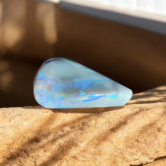3.3ct Hand - cut Solid Lightning Ridge Semi Black Opal