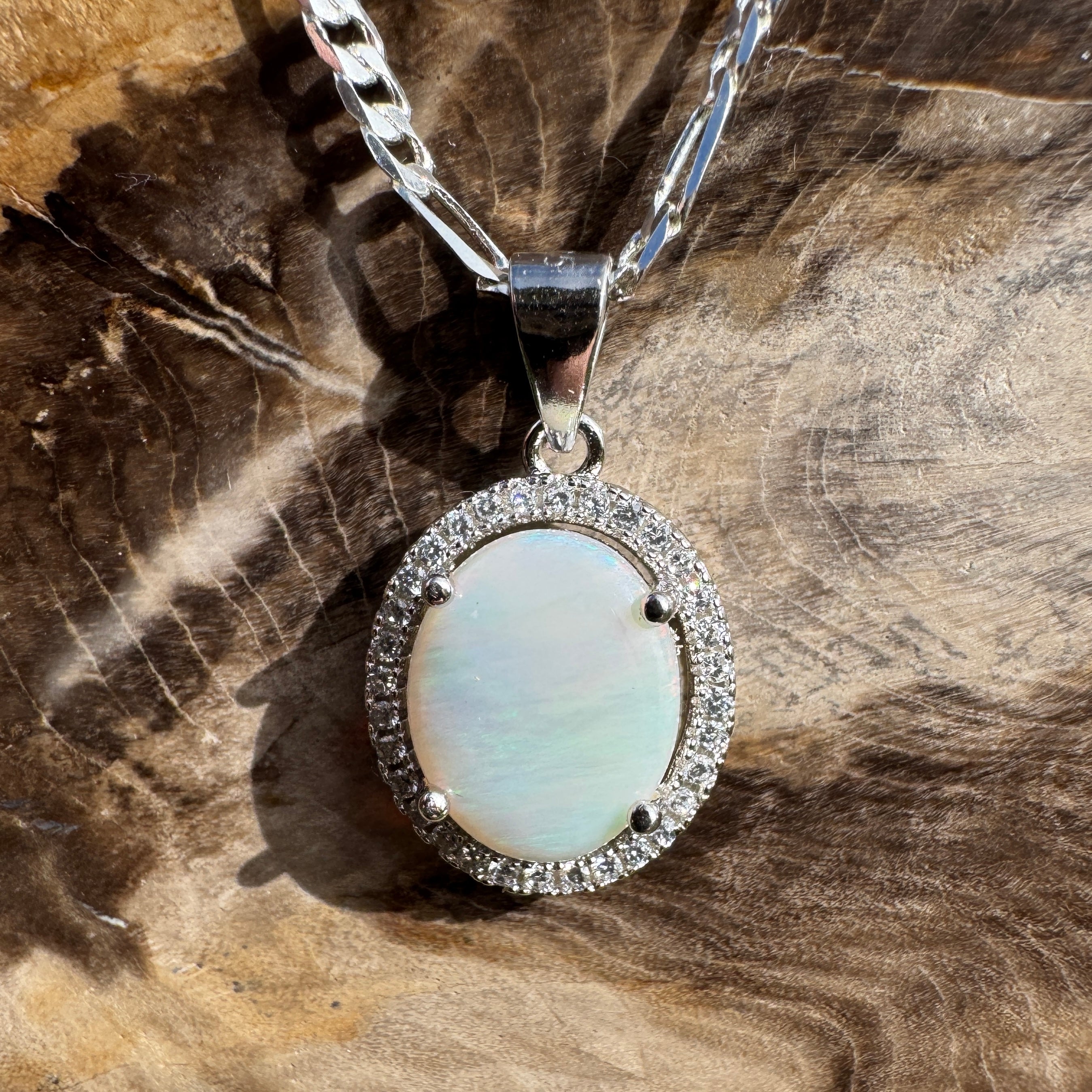1.8ct Coober Pedy Opal Pendant Necklace ~ 'Binna Burra Rainforest' | 925 Sterling Silver | Solid Australian Opal