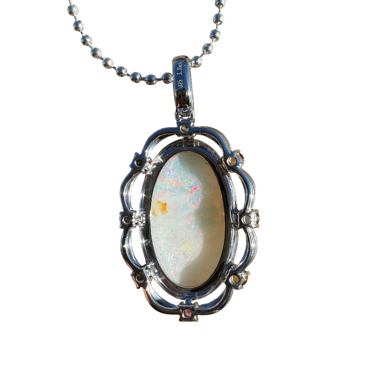 3.4ct Coober Pedy Opal Pendant Necklace ~ 'Fitzgerald Coast Glow' | 925 Sterling Silver | Solid Australian Opal