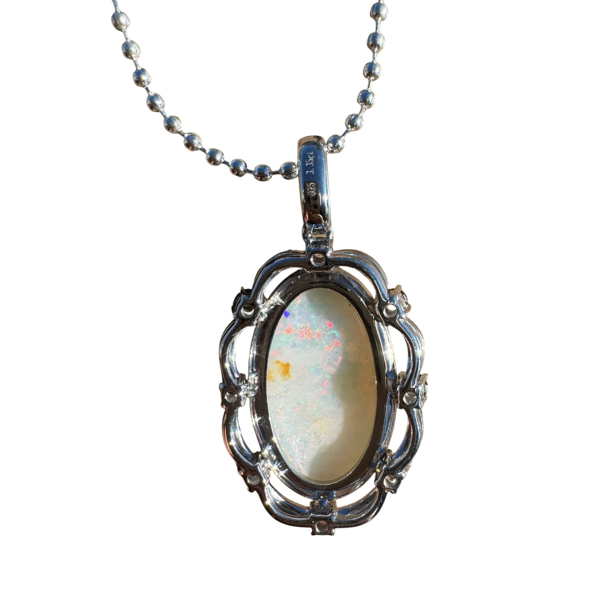 3.4ct Coober Pedy Opal Pendant Necklace ~ 'Fitzgerald Coast Glow' | 925 Sterling Silver | Solid Australian Opal