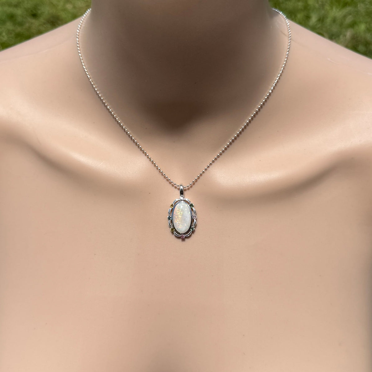 3.4ct Coober Pedy Opal Pendant Necklace ~ 'Fitzgerald Coast Glow' | 925 Sterling Silver | Solid Australian Opal