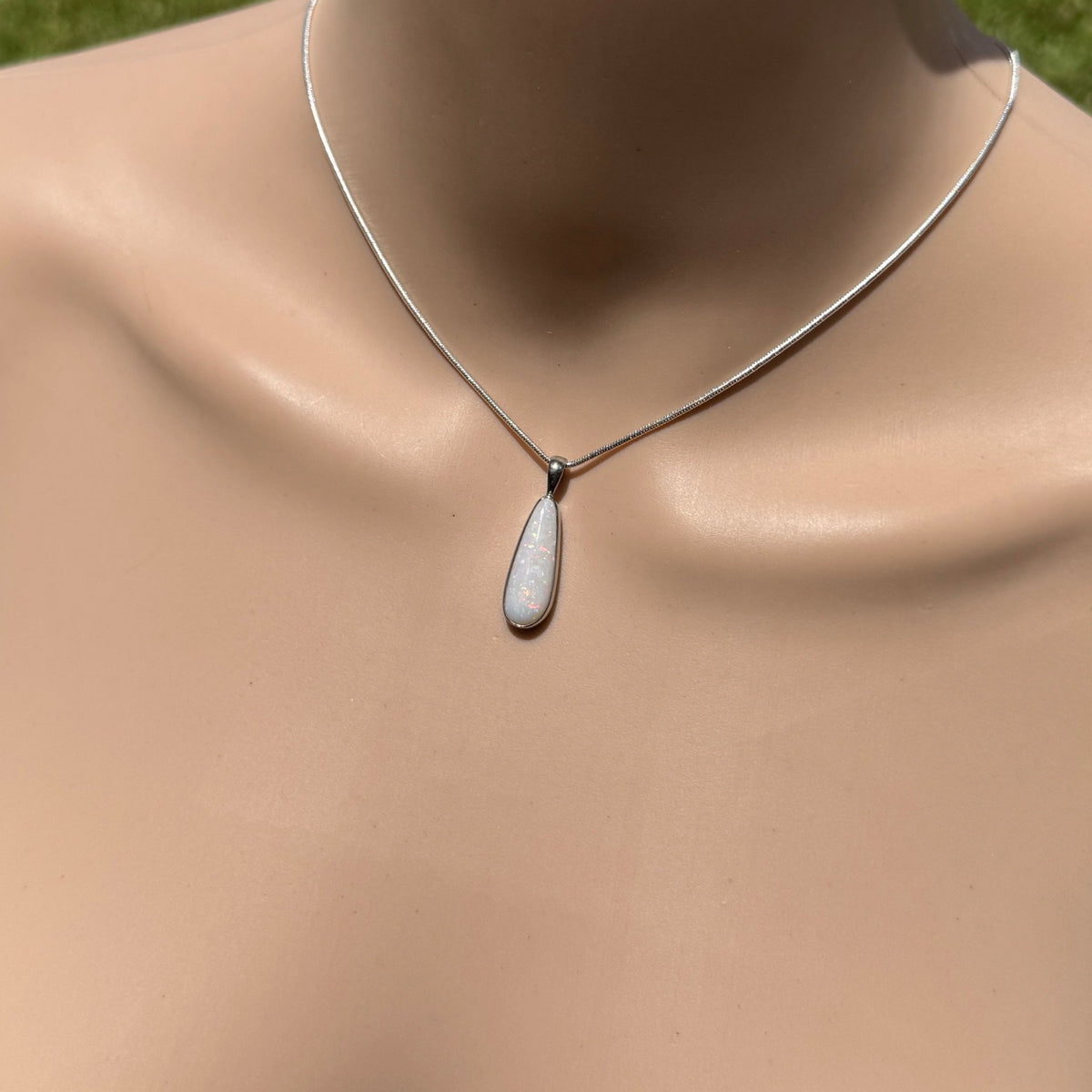3.6ct Coober Pedy Opal Pendant Necklace ~ 'Hopetoun Fire' | 925 Sterling Silver | Solid Australian Opal