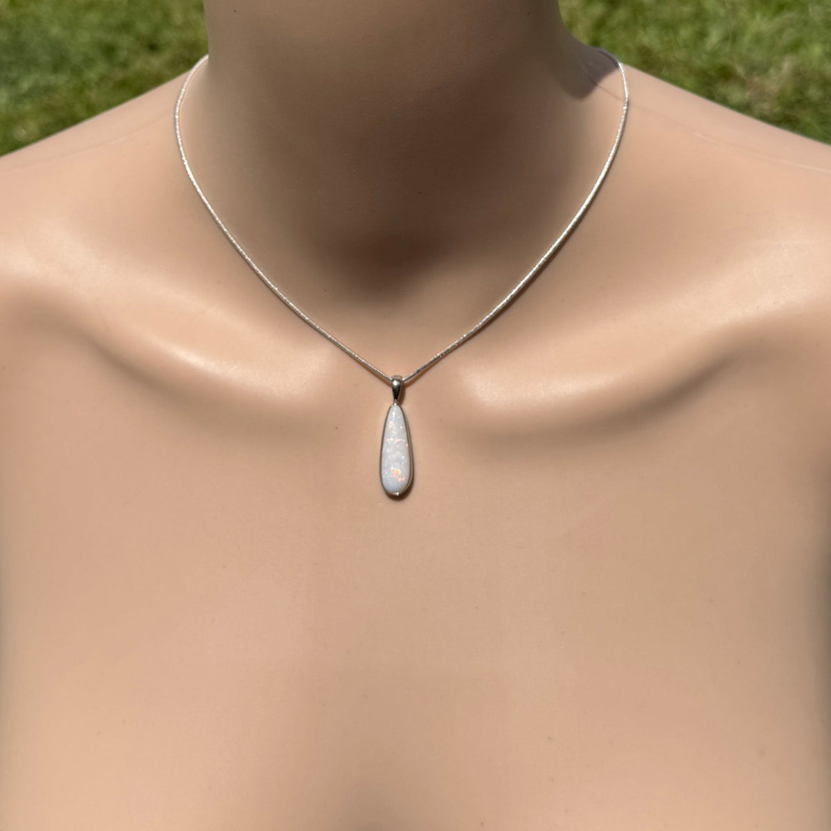 3.6ct Coober Pedy Opal Pendant Necklace ~ 'Hopetoun Fire' | 925 Sterling Silver | Solid Australian Opal