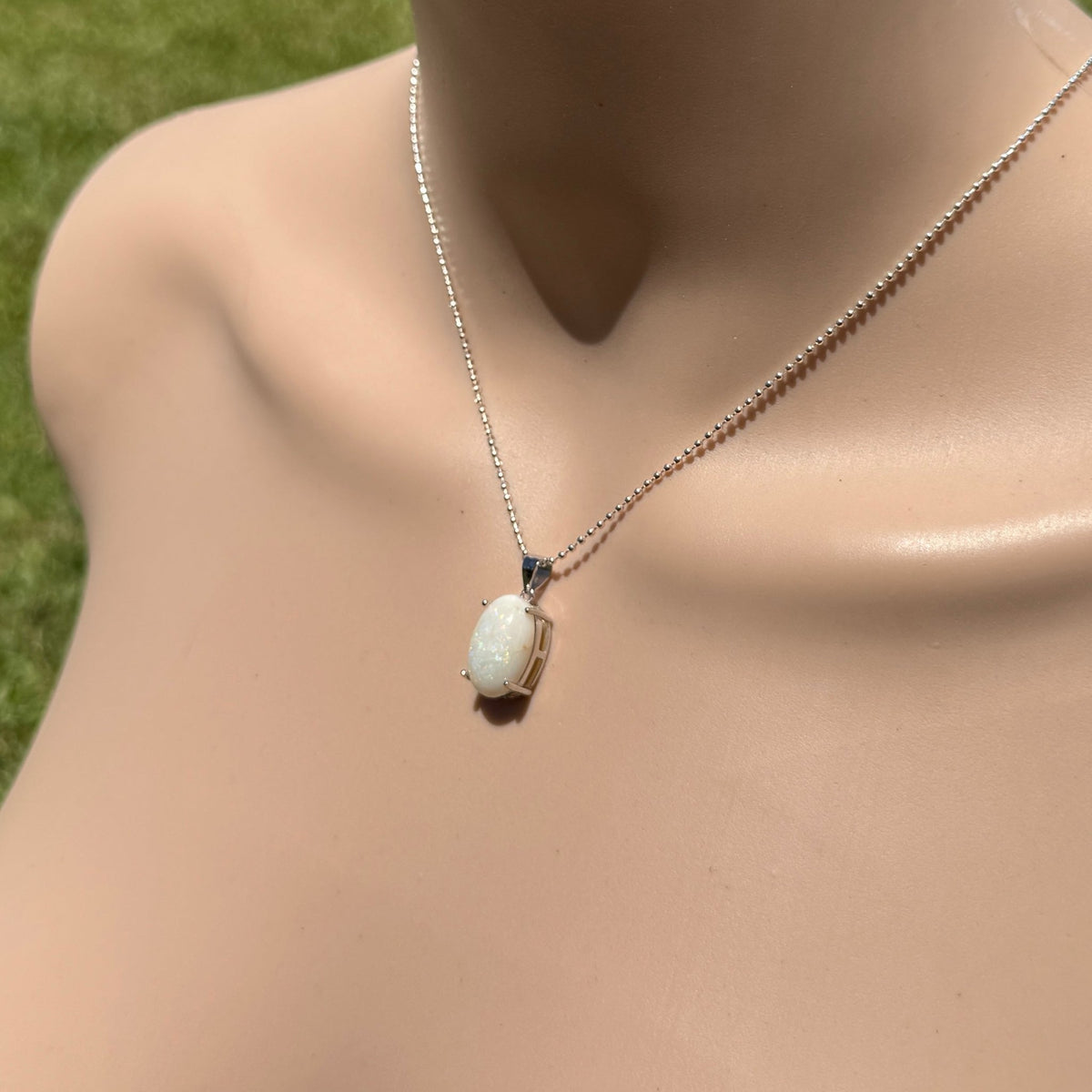 3.6ct Coober Pedy Opal Pendant Necklace ~ 'Walyunga Glow' | 925 Sterling Silver | Solid Australian Opal