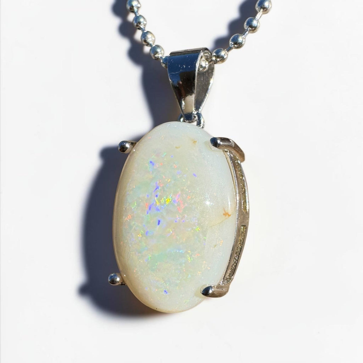 3.6ct Coober Pedy Opal Pendant Necklace ~ 'Walyunga Glow' | 925 Sterling Silver | Solid Australian Opal