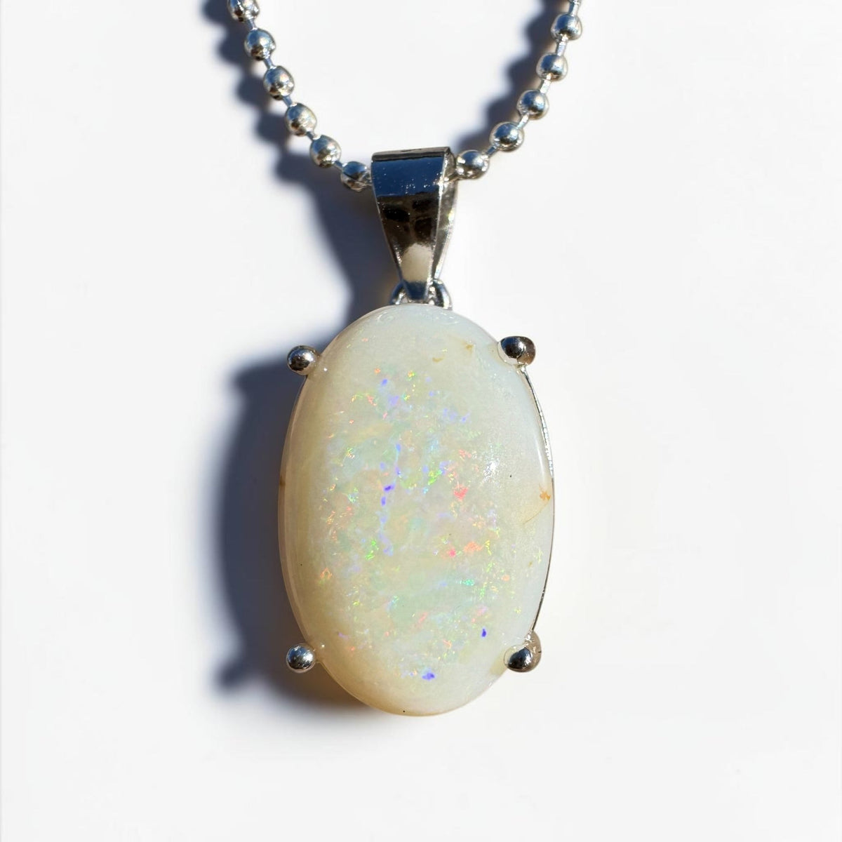 3.6ct Coober Pedy Opal Pendant Necklace ~ 'Walyunga Glow' | 925 Sterling Silver | Solid Australian Opal