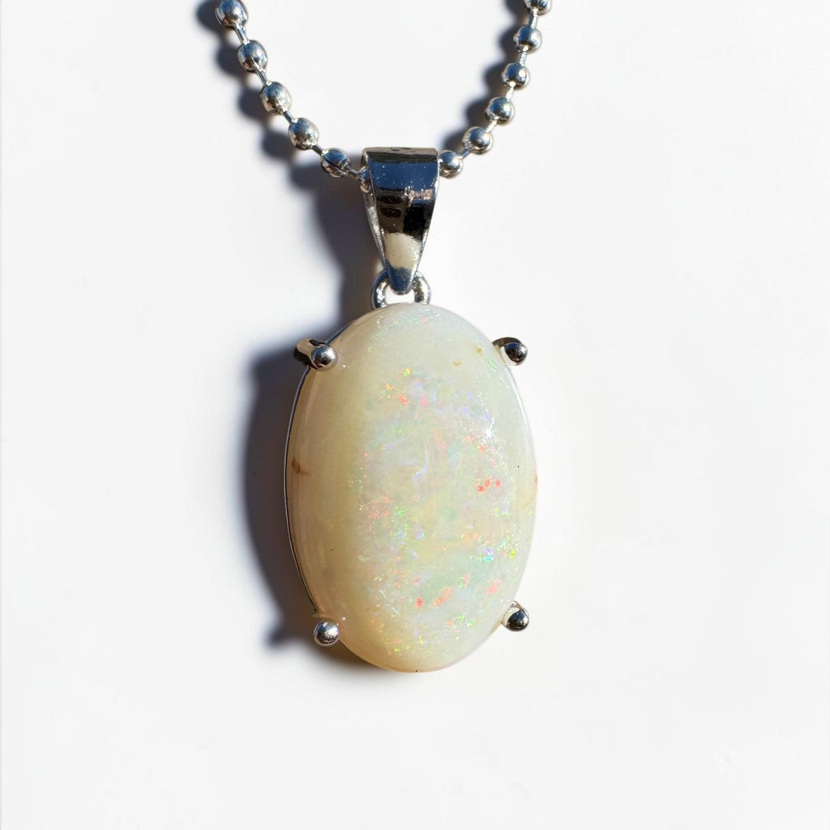 3.6ct Coober Pedy Opal Pendant Necklace ~ 'Walyunga Glow' | 925 Sterling Silver | Solid Australian Opal