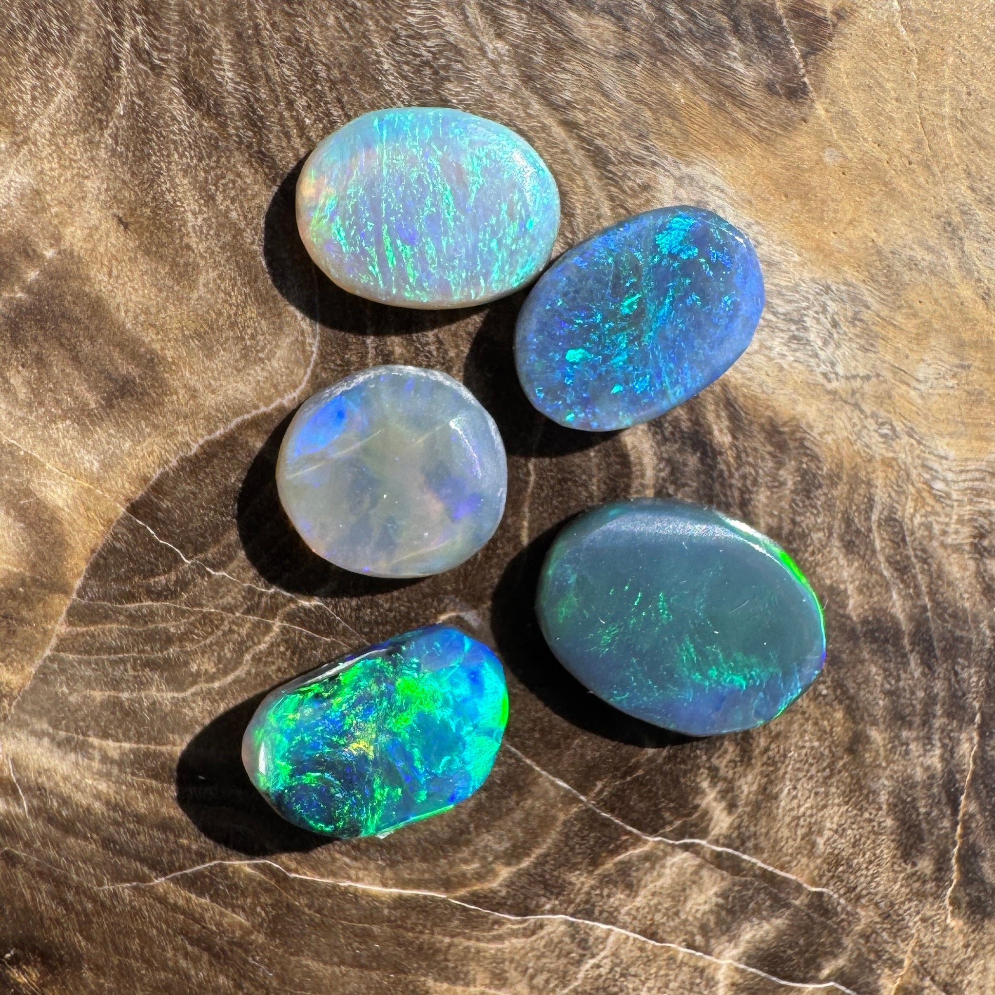 3.6CT Hand - cut Solid Australian Lightning Ridge Semi Black Opal Parcel